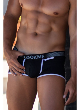 Mini-Pants noir échancré avec zip - LM2003-68BLK